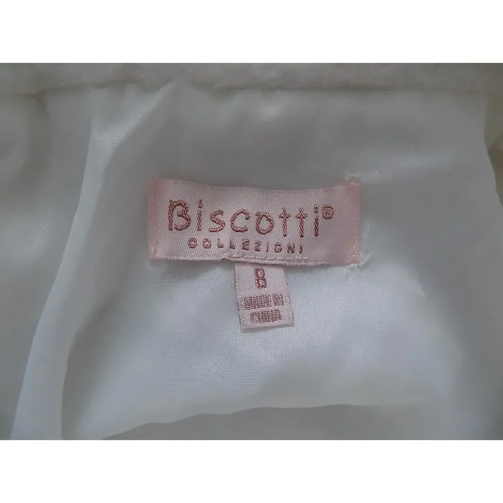 Biscotti Collezioni white faux fur coat girls size 8